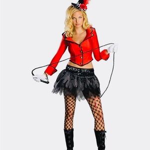 Sexy Ringmaster Adult Women’s Size M Red and Black Rubie’s Halloween Costume NWT